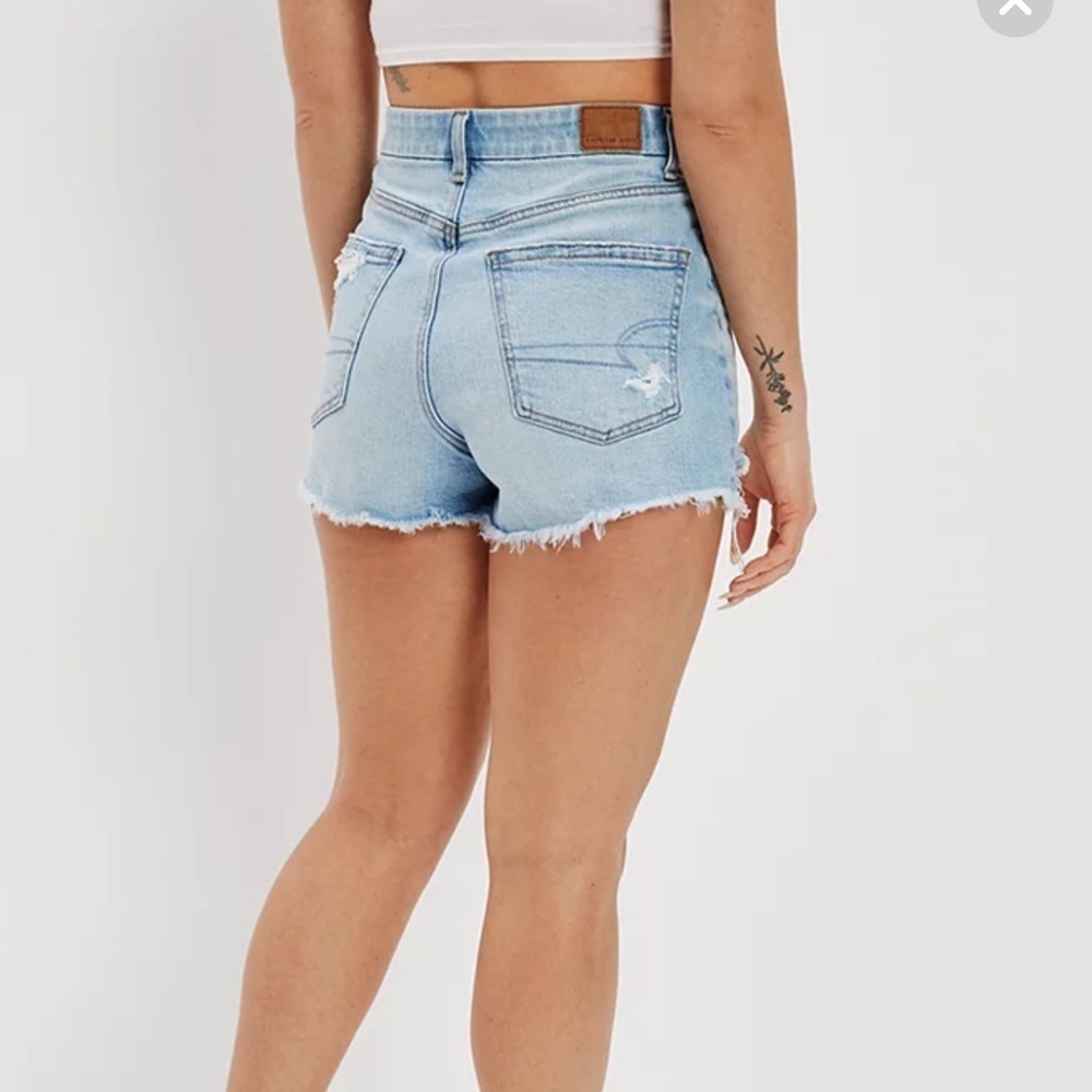 American Eagle Strigid Denim Curvy Highest Waist 90’s Boyfriend Short - Picture 2 of 8